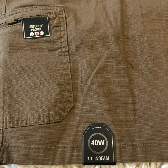Weatherproof Belted Utility Short Stretch 40W Brown Hiking Camping Gorpcore NWT - Picture 2 of 5